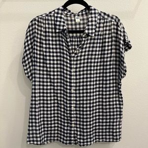 Old Navy White/Navy Plaid Shirt